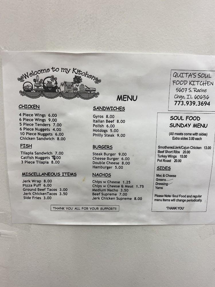 Quitas Soul Food Kitchen & Catering..LLC. Menu image 1